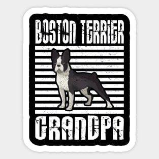 Boston Terrier Grandpa Proud Dogs Sticker